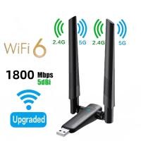 ราคา KEBETEME 1800Mbps WiFi 6อะแดปเตอร์ USB 5G 2 4GHz USB3 0ไร้สายเครื่องส่งสัญญาณไวไฟ802 11ax การ์ดเน็ตเวิร์ก Windows 10 11 (22495933438)