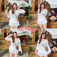 ราคา Cici plus ZH678 เสื้อคอวีแขนยาว ผ้าไหมพรมถัก ดีเทลแต่งเชือกไขว้ด้านหน้าสลับกัน สไตล์พลัสไซส์ (22721967171)