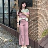 ราคา MesubShop ชุดเซ็ต 2 ชิ้น เสื้อคอกลมแขนสั้น กางเกงขายาว ผ้าไหมพรมยืดเยอะมาก สาวอวบก็ใส่ได้น้า รุ่น แจ้งเหตุ (20871264964)