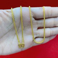 ราคา สร้อยคอทองคำแท้ครึ่งสลึง ลายโซ่กล่อง หนัก 1 9 กรัม ทองคำแท้ 96 5 ขายได้ ทอง หลุด จำนำ gold (22422732672)