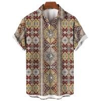 ราคา เสื้อเชิ้ตแขนสั้นสไตล์วินเทจสำหรับผู้ชาย เสื้อเชิ้ตลำลองประจำวันของผู้ชาย เสื้อเชิ้ตแขนสั้นสไตล์วินเทจพิมพ์ลายไทย (22428295538)