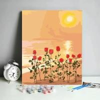 ราคา Nanafine Thai Shipping 30 40 ซม DIY ภาพวาดสีน้ำมันดิจิตอลมือวาดภูมิทัศน์ภาพวาดพระอาทิตย์ตกดอกกุหลาบภาพวาดตกแต่ง (21378616461)
