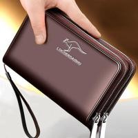 ราคา JIVIVIL กระเป๋าแฟชั่นผู้ชายทรงยาวกระเป๋าสตางค์ผู้ชายแบบใส่บัตรได้เยอะมีซิปวัสดุ Pu (22593946089)