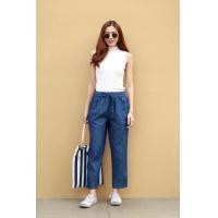 ราคา กางเกงขากระบอกเล็ก 7 ส่วนผ้ายีนส์ฟอก กางเกงยีนส์ 7 ส่วนหญิง เอวฟรีไซส์ มียางยืดรอบเอว ผ้ายีนส์ไม่หนาไม่บาง ใส่สบายไม่ร้อน เนื้อผ้าดีมากสวย มี4สีให้เลือก เข้ม อ่อน กลาง ลายทาง (13317709774)