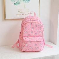 ราคา Gudetama กระเป๋าเป้สะพายหลังขนาดใหญ่ความจุ Ultra Light นักเรียนเพลง Bookbag โรยดอกไม้ Dual ไหล่กระเป๋า Kuromi กระเป๋า (22075313427)