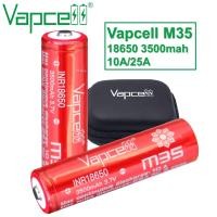 ราคา หัวแบน ถ่านชาร์จ M35 Vapcell สีแดง 18650 3 7V 3500mAh 10A Max 25A (22306956520)