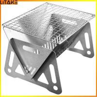 ราคา Litake Portable Folding Charcoal Grill Stainless Steel Mini Barbecue Oven Tabletop Outdoor BBQ Collapsible Grill For Camping Picnic (21994213193)