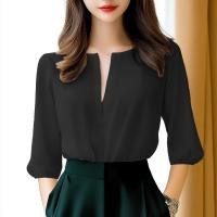 ราคา BRANCHÉ Selection Blouses 3 4 Sleeve Split Neck Business Blouses B240903 (22681121378)