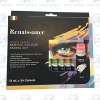 ราคา สีอะคริลิคชุด โทนพาสเทล 12 24 สี ขนาด 12ml ตรา Renaissance Acrylic Colours Set (21161628959)