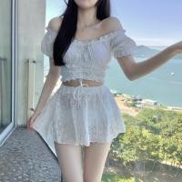 ราคา ชุดว่ายน้ำผู้หญิง ทูพีช ชุดว่ายน้ำกระโปรง มีซับใน สไตล์แฟชั่นและน่ารัก 0278 (22422303289)