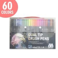 ราคา ปากกาเมจิก 2 หัว หัวพู่กัน หัวเส้นเล็ก ปากกาสีน้ำ สีสวยคมชัด 12 24 36 48 60 80 100 120 สี พร้อมส่งจากไทย (21270659679)