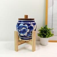 ราคา โอ่งฮวงจุ้ย โอ่ง โอ่งเซรามิค เสริมฮวงจุ้ย โอ่งพร้อมฝาปิด ขาตั้งไม้ (21590384444)