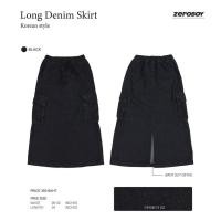 ราคา ZEROBOY Long Denim Skirt กระโปรงยีนส์ยาวผ่าหลัง (22237180743)