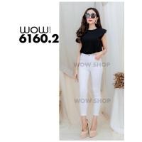 ราคา กางเกงยีนส์ป้าย Wow ทรงเดฟผ้ายืดสีขาว รุ่น 6160 2 (13918951245)