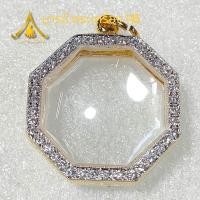 ราคา กรอบพระทรงแปดเหลี่ยม ทองอิตาลี กรอบพระทองอิตาลี ล้อมเพชรหลังเรียบขัดเงา (22758227808)