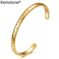 ราคา Kemstone 304สแตนเลสเพทายรูปดาวเงินของผู้หญิงสร้อยข้อมือกุญแจมือชุบทองสร้อยข้อมือกำไลเปิดของขวัญเครื่องประดับ (21359659126)