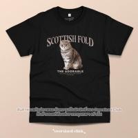 ราคา FASHION เสื้อยืดสกรีนลายแมว Scottish Fold สก็อตติชโฟลด์ Classic Cotton 100 by Oversized Club TEE (20423330472)