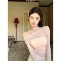 ราคา Cici AR1018 เสื้อปาดไหล่ สายเดี่ยวคล้องคอ แขนยาว ซีทรู บางสวย มีซับ เซ็กซี่เบาๆ สไตล์เกาหลี (21732592348)