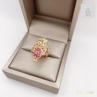 ราคา แหวนนกยูงประดับพลอยหลากสีงามวิจิตร ขนาดฟรีไซค์ (22107421339)