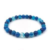 ราคา AGATE หินอาเกต โมรา สีฟ้า เลือกขนาดเม็ดหินได้ สร้อยข้อมือหินแท้ by siamonlineshop (12509161775)
