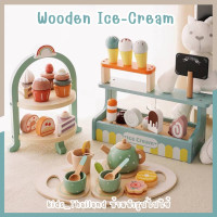 ราคา kids thailand ชุดร้านไอศครีม งานไม้ ของเล่นแบบจำลองทำอาหาร ของเล่นไม้ (21948029777)
