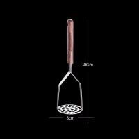 ราคา 304Stainless Steel Potato Masher with Wooden Handle Pressed Potatoes Purple Sweet Potato Pumpkin Complementary Food Kitchen Tool (22428446479)