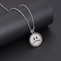 ราคา สร้อยคอเหล็กไทเทเนียมรูปหน้ายิ้มแบบหมุนได้สำหรับผู้ชายจี้ฮิปฮอปสไตล์อินเทรนด์ทำจาก Biba70702ห้อยคอสำหรับง่ายและอเนกประสงค์หน้าร้องไห้ของผู้หญิง (19672946349)