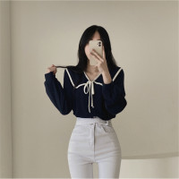 ราคา พร้อมส่ง เสื้อเชิ้ตแขนยาวคอปกผูกโบว์น่ารัก F24 (19998019212)