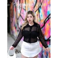 ราคา New พลัสไซส์ งานใหม่พร้อมส่ง เชิ้ตซีทรู แขนสั้น แขนยาว เสื้อเชิ้ตผ้าตะข่ายซีทรู เนื้อผ้าตะข่ายยืด (21908747409)