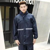 ราคา ชุดกันฝน Raincoat เสื้อกันฝน มีแถบสะท้อนแสง เสื้อแบบมีหมวกฮู้ดพับเก็บได้ กางเกง กระเป๋า ผ้าโพลีเอสเตอร์อย่างหนา 3 สี ดำ สีน้ำเงิน สีชมพู (22039992591)
