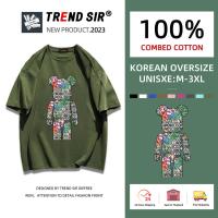 ราคา TrendSir พร้อมส่ง เสื้อยืด สไตล์เกาหลี สำหรับชายและหญิง ฮิปฮอป เสื้อวินเทจ 7สี M 3XL (22091465065)