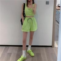 ราคา SBART ชุดชุดกีฬาสองชิ้นเสื้อกั๊กกางเกงขาสั้นรัดรูปแฟชั่นของผู้หญิงห้องออกกำลังกายโยคะที่ทำงาน (21231566507)