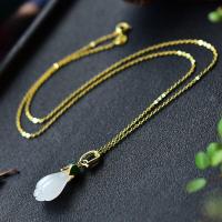 ราคา HZP S925เงินสเตอร์ลิง Hetian สร้อยคอหยกผู้หญิงกล้วยไม้สีขาวจี้สร้อยคอย้อนยุคที่เรียบง่าย Cloisonne หยกกระดูกไหปลาร้าสร้อยคอสำหรับผู้หญิง (15728478882)