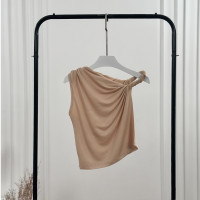 ราคา Atipashop SO SHER TOP เสื้อแขนกุด ทรงปาดไหล่ ม้วนข้าง (22696729365)