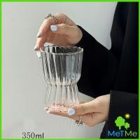ราคา MetMe แก้ววินเทจ ถ้วยกาแฟลายทางสไตล์ญี่ปุ่น ลายจีบด้านในทั้งใบ Glass coffee cup (21930278646)
