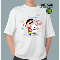 ราคา เสื้อชินจัง ลายน่ารักๆ เสื้อยืดแขนสั้นคอกลม สกรีนลายชินจังกับเจ้าตูบ ผ้าCOTTON100 (22601197326)