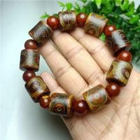 ราคา Natural Tibetan authentic agate three nine eyed Dzi beads bracelet chalcedony Dzi beads bracelet raw stone carved transfer beads (21034333784)