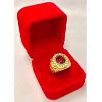 ราคา แหวนทอง 18k พลอย ทับทิมสีแดง พลอยบุษราคัมสีเหลือง ช่วยเสริมพลังอำนาจ วาสนา ความอุดมสมบูรณ์ ร่ำรวยร่ำรวยเงินทอง (22057429091)