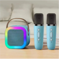 ราคา ลำโพงบลูทูธ ลำโพงบลูทูธช่วยสอน Blutooth Karaoke Speake ไมโครโฟนคู่ ลำโพงร้องคาราโอเกะ มีแสงไฟสีรุ้งสวย Dual Microphone Portable Karaoke Speaker (22495110672)