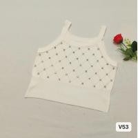 ราคา เสื้อครอปสำหรับผู้หญิงตาไก่พลอยเทียมแขนกุดเสื้อสายสปาเก็ตตีเสื้อชั้นในสตรีถักลำลองเสื้อยืดคอกลมฤดูใบไม้ผลิฤดูร้อน (22041903460)