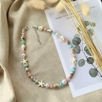 ราคา สร้อยคอหินชมพูฟ้า เปลือกหอยแท้ เม็ดทองไม่ลอกไม่ดำ พร้อมส่ง (22043274434)