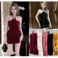 ราคา DLM ชุดพีอาร์ เดรสผ้ากำมะหยี่ เสริมฟองน้ำ เดรสสายเดี่ยว (22605486643)