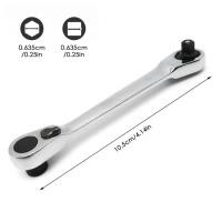 ราคา Mini 1 4นิ้ว Double Ended Quick Socket Ratchet Wrench 72 ฟัน Ratchet Wrench Square Bit Hex Socket Mini ไขควง Slit Wrench (16121476143)