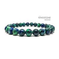 ราคา Lapis lazuli กำไลหินนำโชค ลาพิส ลาซูริ ลายเขียว ขนาด 81012 มิล สร้อยข้อมือหินแท้ สโตนคิง stoneking (21089617707)