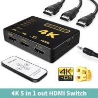 ราคา Ultra HD HDMI Switch 3x1 5x1 Switcher Selector 3D 1080p With IR Remote (22594228676)