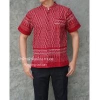 ราคา เสื้อลายขอผู้ชาย คอปกคอจีน เสื้อผ้าฝ้าย เสื้อลายขอพระราชทาน (21895603225)