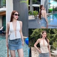 ราคา เสื้อทรงบรา ผูกคอผูกหลัง โชว์แผ่นหลัง เซ็กซี่มาก ผ้า cotton ฉลุลายลูกไม้ (22264599053)