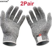 ราคา KEBETEME 2Pair Anti Cut Gloves Safety Cut Proof Stab Resistant Stainless Steel Wire Metal Mesh Kitchen Butcher Cut Resistant Safety Gloves (12331145848)