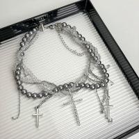 ราคา BUNNY Entangle สร้อยคอมุกแท้ พู่ห้อยคอ หลายชั้น สร้อยคอจี้ไม้กางเขน ปรับได้ปรับได้ อุปกรณ์เสริมเสริม โชคเกอร์ผู้หญิง สาวๆ (22595947268)