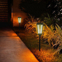 ราคา โคมไฟปักสนามโซล่าเซลล์ แสงเหลือง ส่องต้นไม้และสวนทางเดิน พลังงานแสงอาทิตย์ (22285710150)